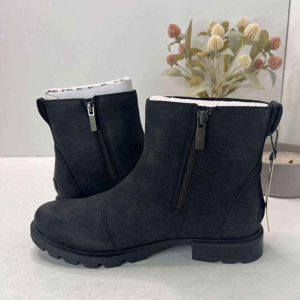 Sorel Emelie III Zip WP Waterproof Boots Black Women 8.5 Light wear - Picture 5 of 10